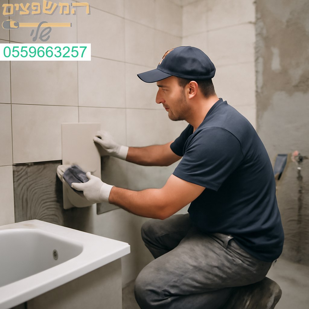 שיפוץ חדר אמבטיה ברמה הגבוהה ביותר – איכות, דיוק וגימור מושלם בחדרה.