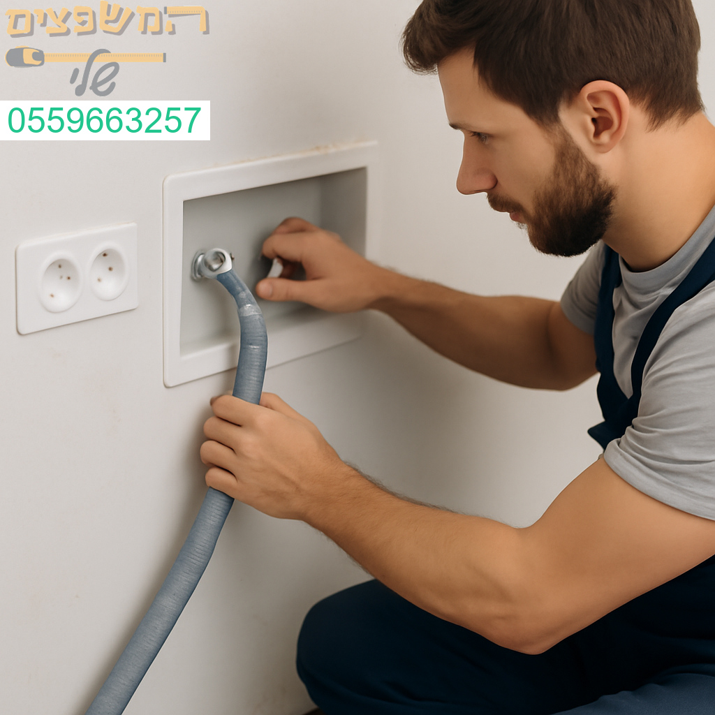 התקנה מקצועית ואסתטית של הכנה למכונת כביסה ברמת גימור גבוהה