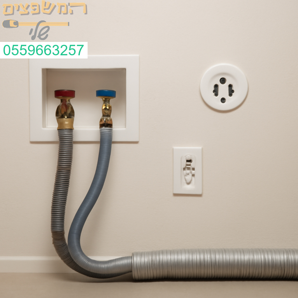 הכנה מקצועית ואסתטית למכונת כביסה כולל חיבורים מותאמים לחשמל ולמים
