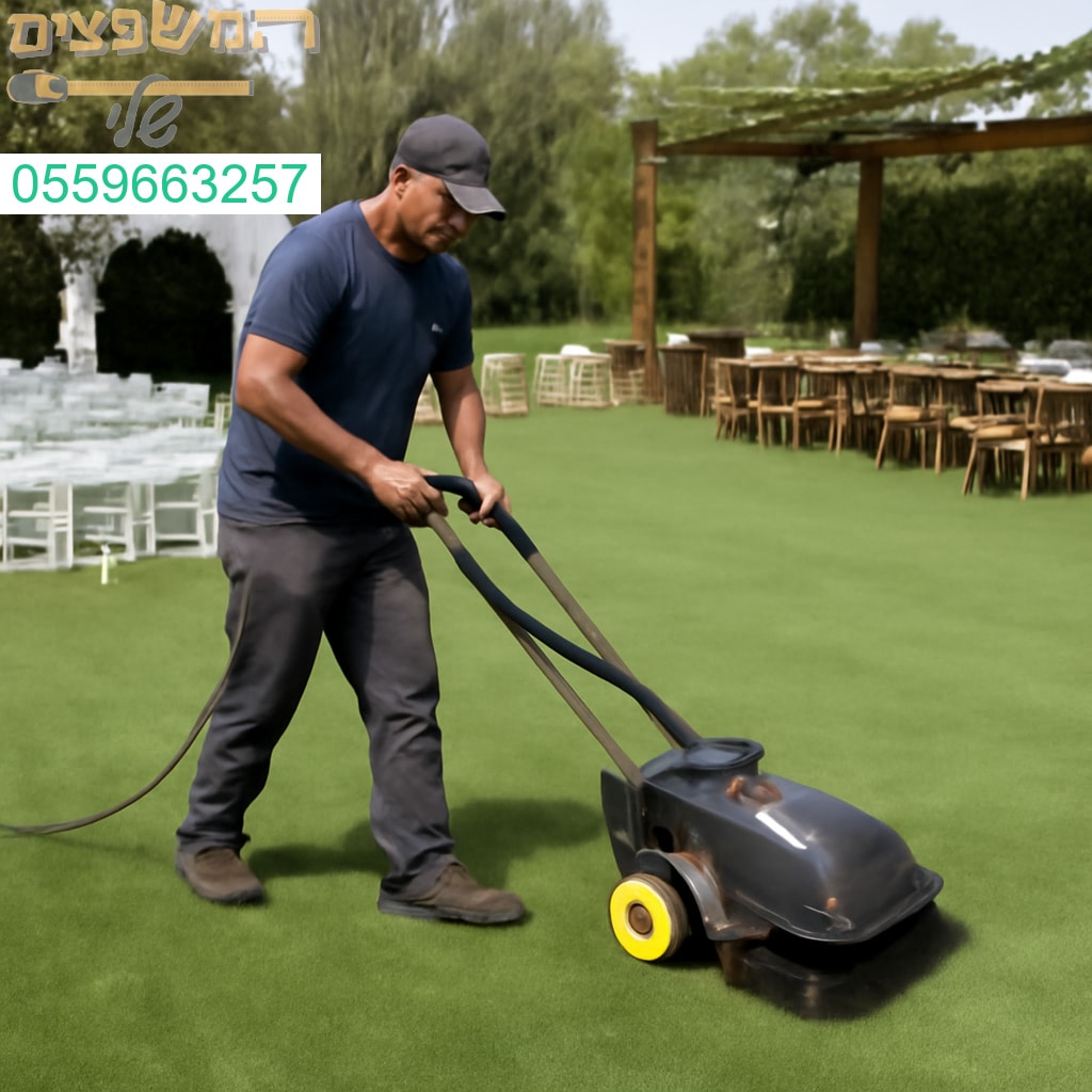 ניקוי דשא סינטטי מקצועי שמחזיר לגן האירועים מראה רענן ומושלם