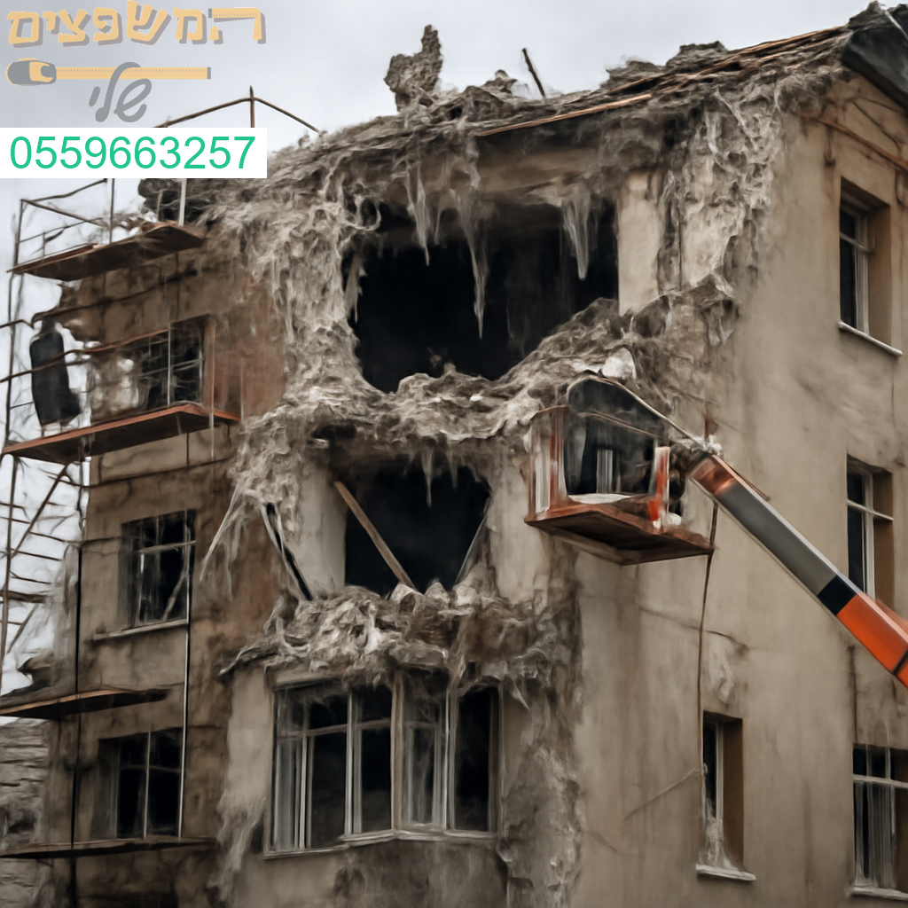 שיפוץ מקצועי למבנה שנפגע מטיל תוך שילוב חיזוקים מתקדמים ושיקום אדריכלי מלא