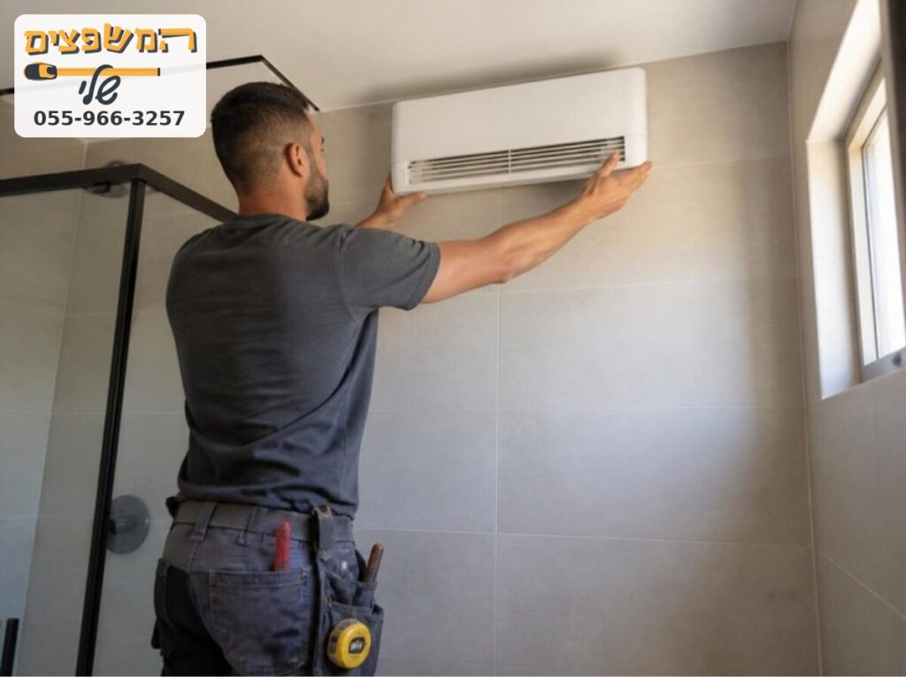 התקנת תנור אמבטיה על הקיר על ידי חשמלאי מוסמך