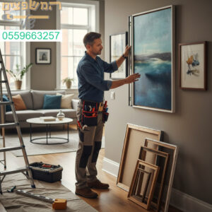 תליית תמונות בדיוק מושלם עם גימור מקצועי שתורם לאווירה מוקפדת ואלגנטית בבית