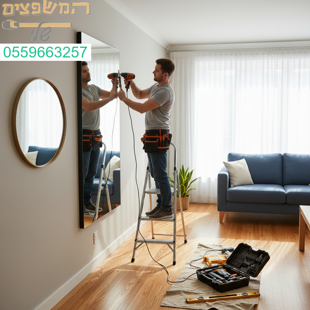 תליית מראות מקצועית בדיוק מושלם באסתטיקה מרשימה ללא פשרות