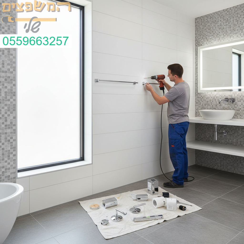 התקנה מקצועית של אביזרי אמבטיה בגימור מדויק ואסתטי