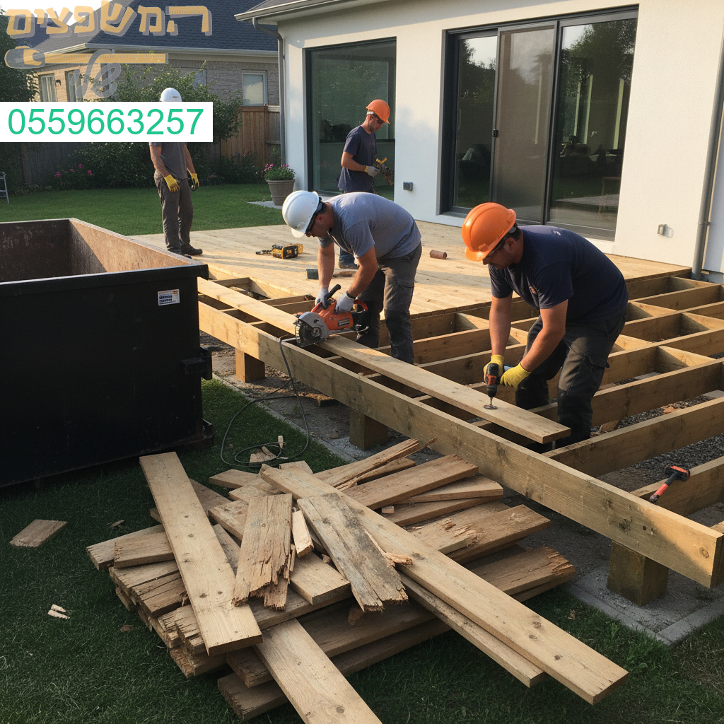 תהליך מדויק של החלפת סיפון בעבודת עץ מקצועית ואמינה לשדרוג מושלם של החצר