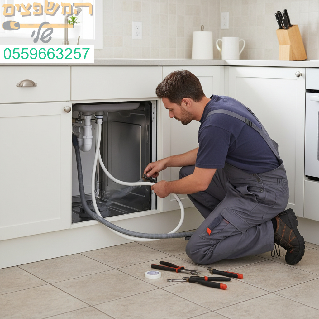 התקנה מקצועית ומהירה של מדיח כלים עם חיבור מדויק וציוד איכותי