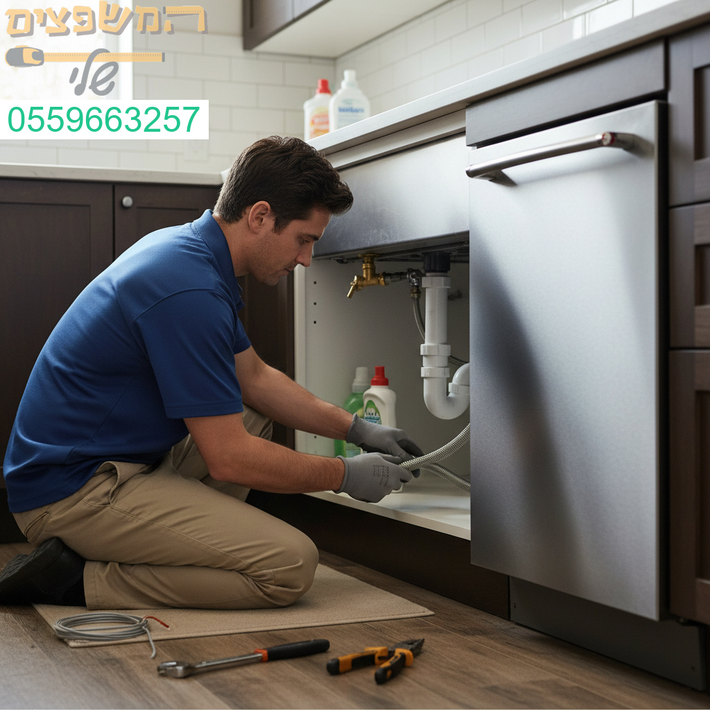 חיבור מדיח כלים בצורה מקצועית מדויקת ואסתטית לשקט וביטחון לאורך זמן