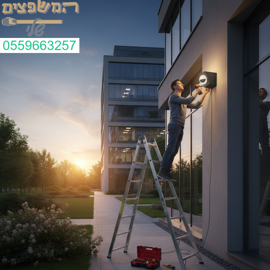 התקנת תאורת חוץ עם חיישן תנועה לביטחון ונוחות מקסימלית