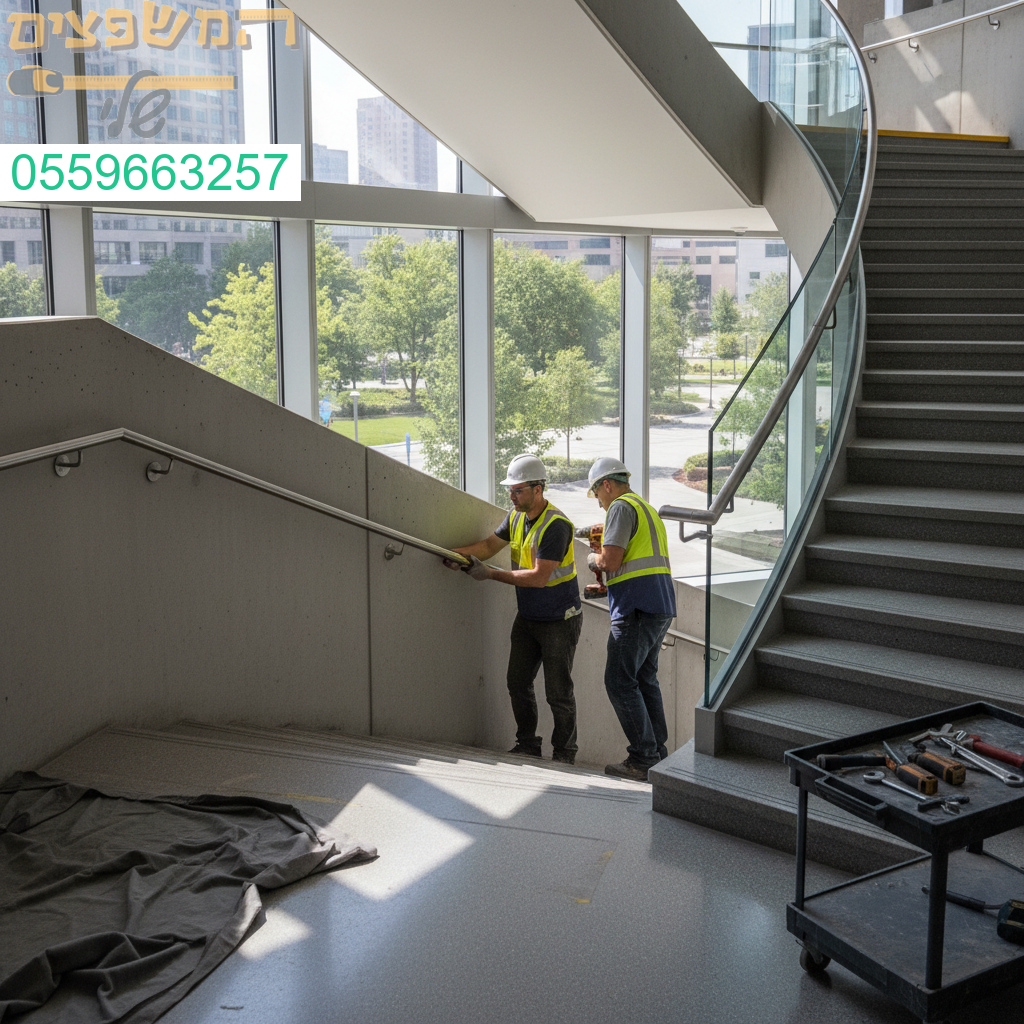 התקנה מקצועית של מאחזי יד בטיחותיים ברמת גימור גבוהה