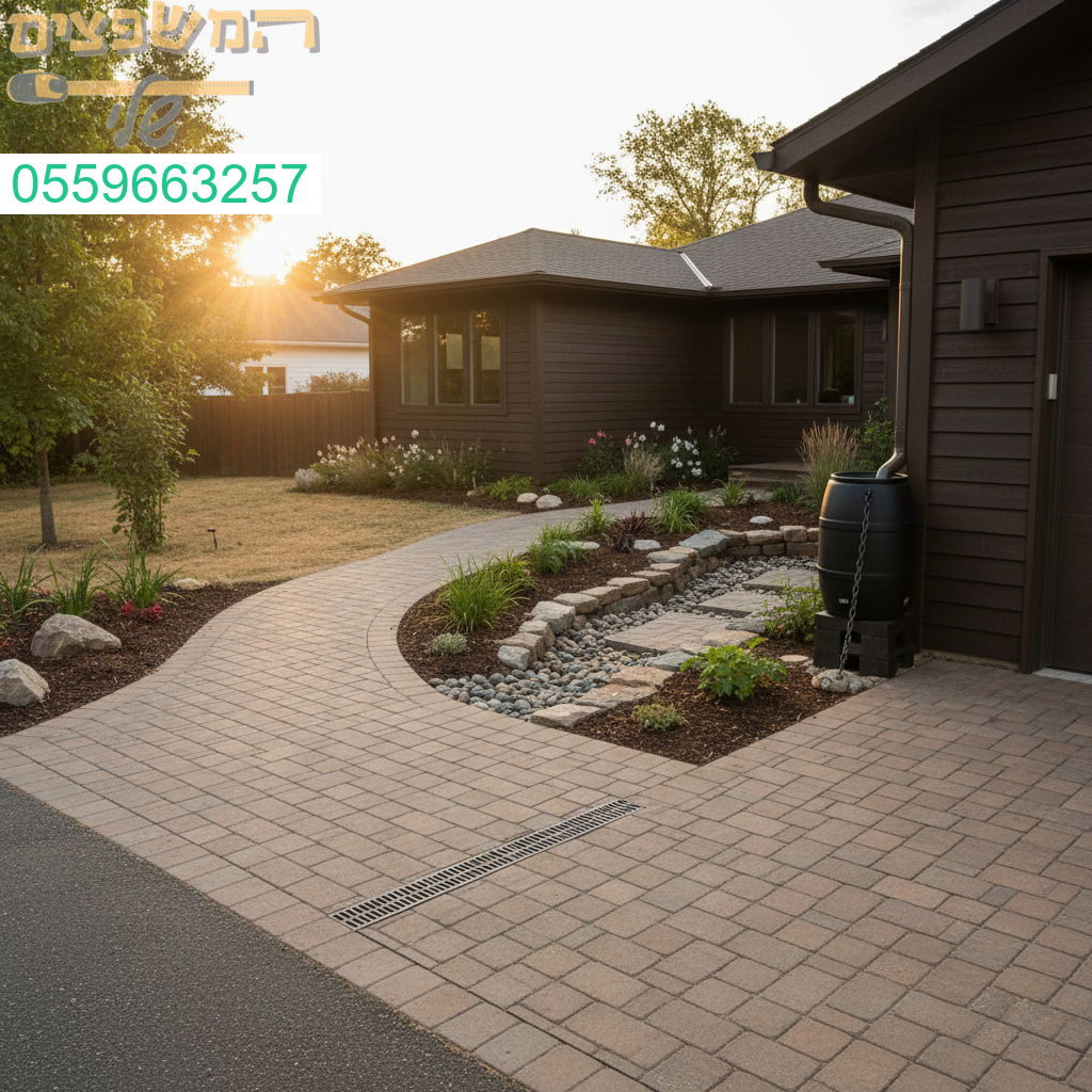 פתרון אלגנטי לניקוז מים עומדים המשולב בתכנון נוף חכם ומתחשב בעיצוב הסביבה