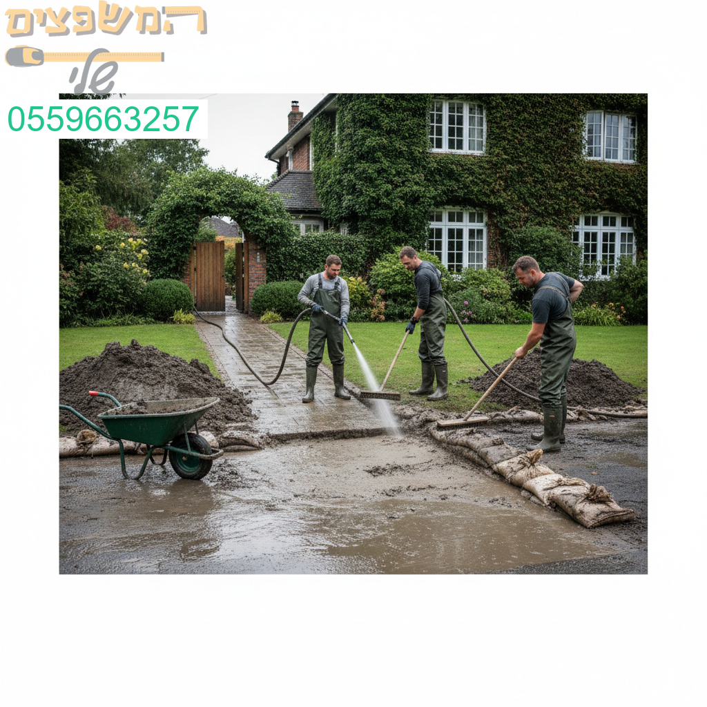 פינוי יסודי וניקוי מקצועי של בוץ משטחים פרטיים להשבת הסביבה למצב נקי ובטוח