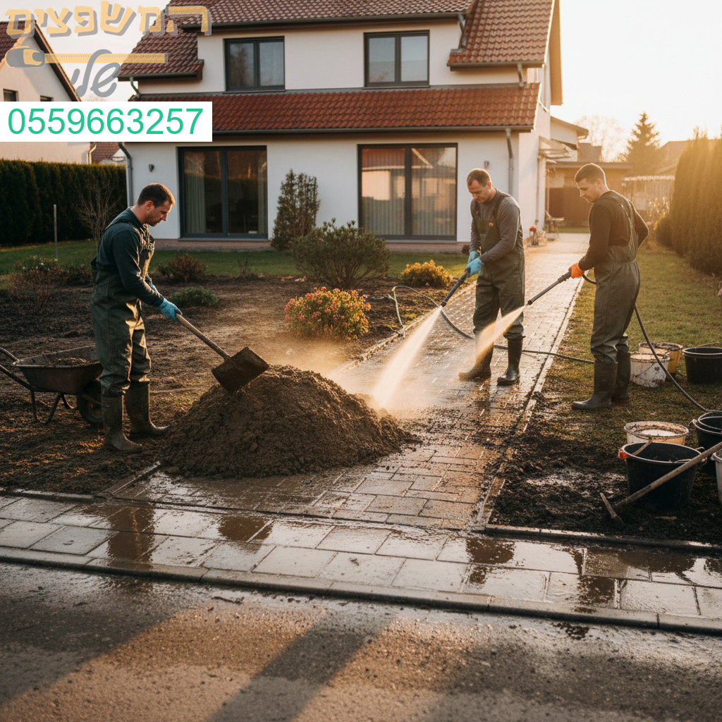 פינוי יעיל וניקוי יסודי של בוץ ממדרכות פרטיות לשמירה על סביבת מגורים נקייה ומטופחת