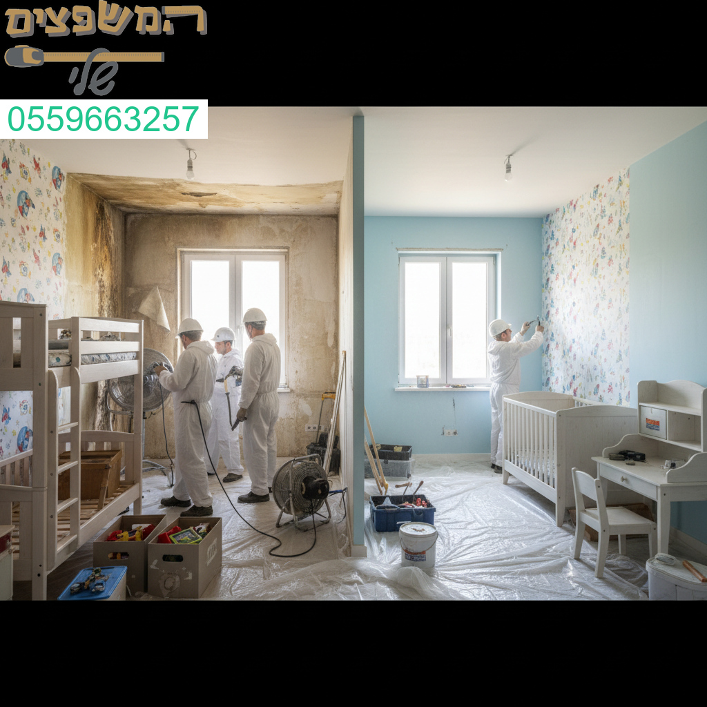שיקום מקצועי ומדויק לחדרי ילדים לאחר נזקי רטיבות כולל טיפול יסודי והתאמה מלאה לאיכות חיים בטוחה ובריאה
