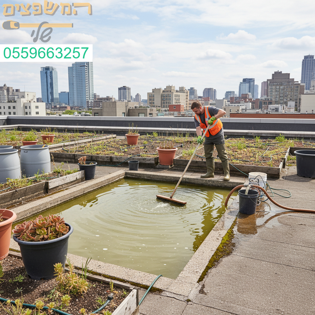 טיפול מקצועי במים עומדים למניעת נזילות ריחות ויתושים בגגות ומרפסות