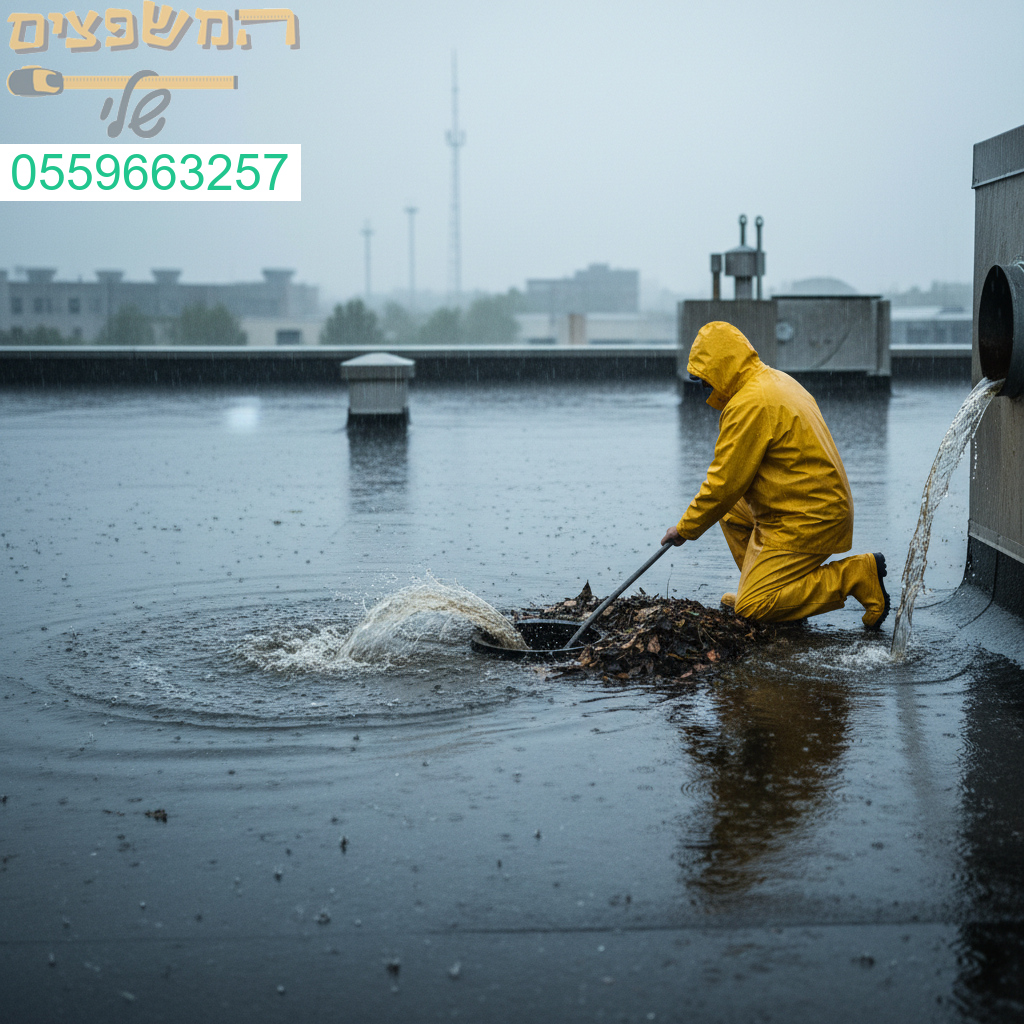 פתיחת ניקוז מקצועית בגג מוצף לחזרה מהירה לשגרה ללא נזקים