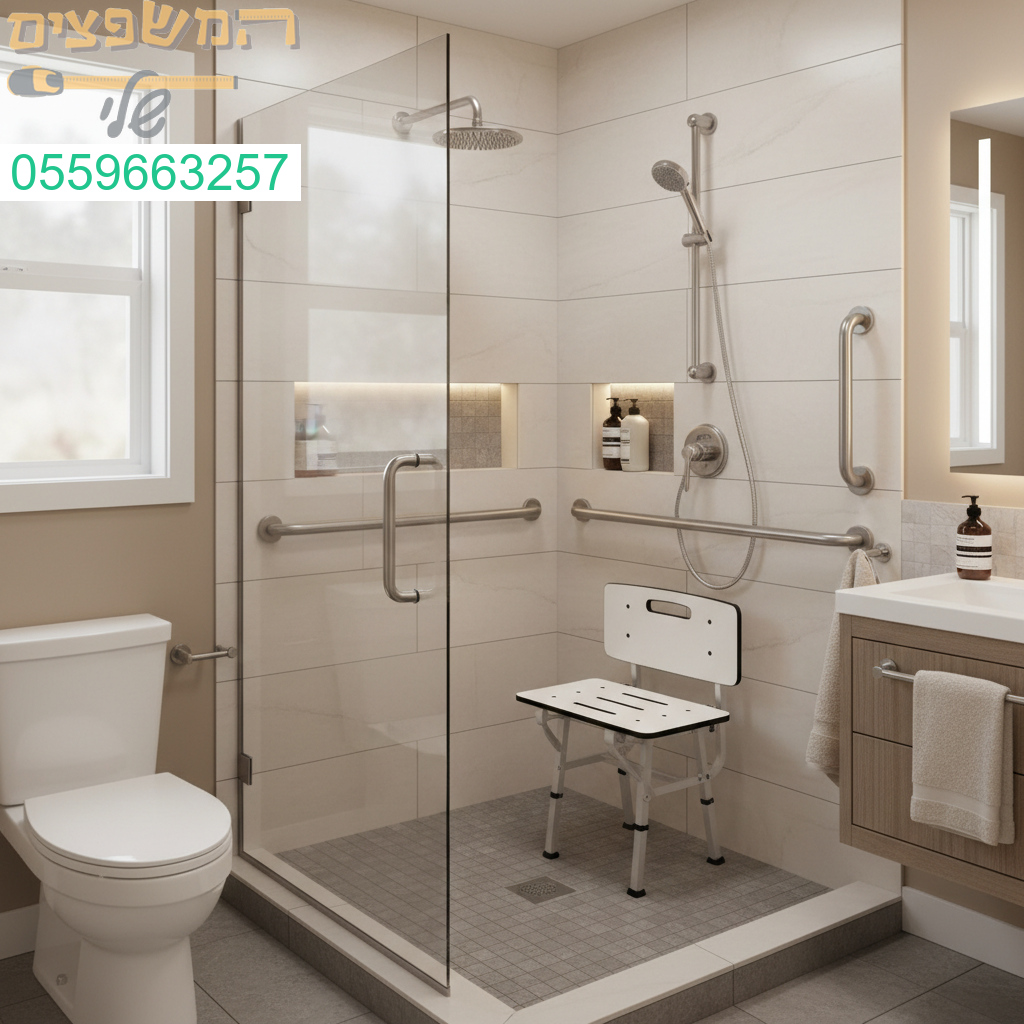 שדרוג מקלחת בטיחותי ומעוצב לקשישים עם אביזרי נגישות מתקדמים