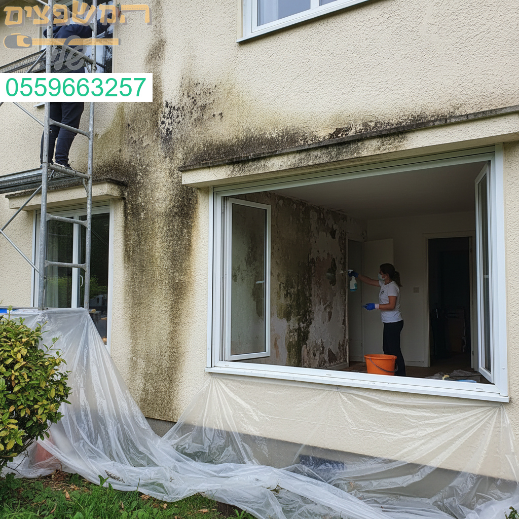 שיקום קיר חיצוני רטוב שגרם לנזק פנימי ולטחב קיר שלם מקבל טיפול יסודי ומקצועי