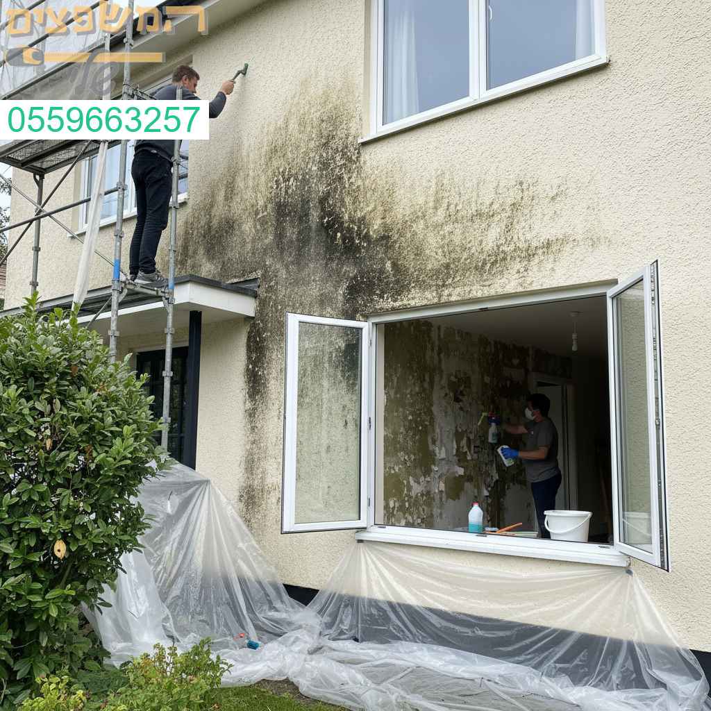 טיפול מתקדם ברטיבות בקיר חיצוני כולל שיקום פנימי למניעת טחב ונזק מתפשט