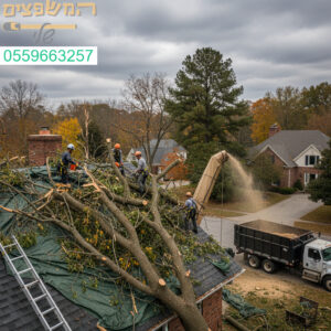 פינוי מקצועי ומדויק של ענפים כבדים מהגג תוך שמירה מלאה על בטיחות וניקיון