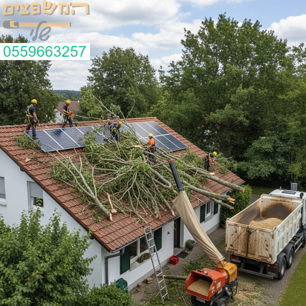 פינוי מקצועי ומהיר של ענפים שנפלו על הגג באמצעות ציוד מתקדם וצוות מומחים