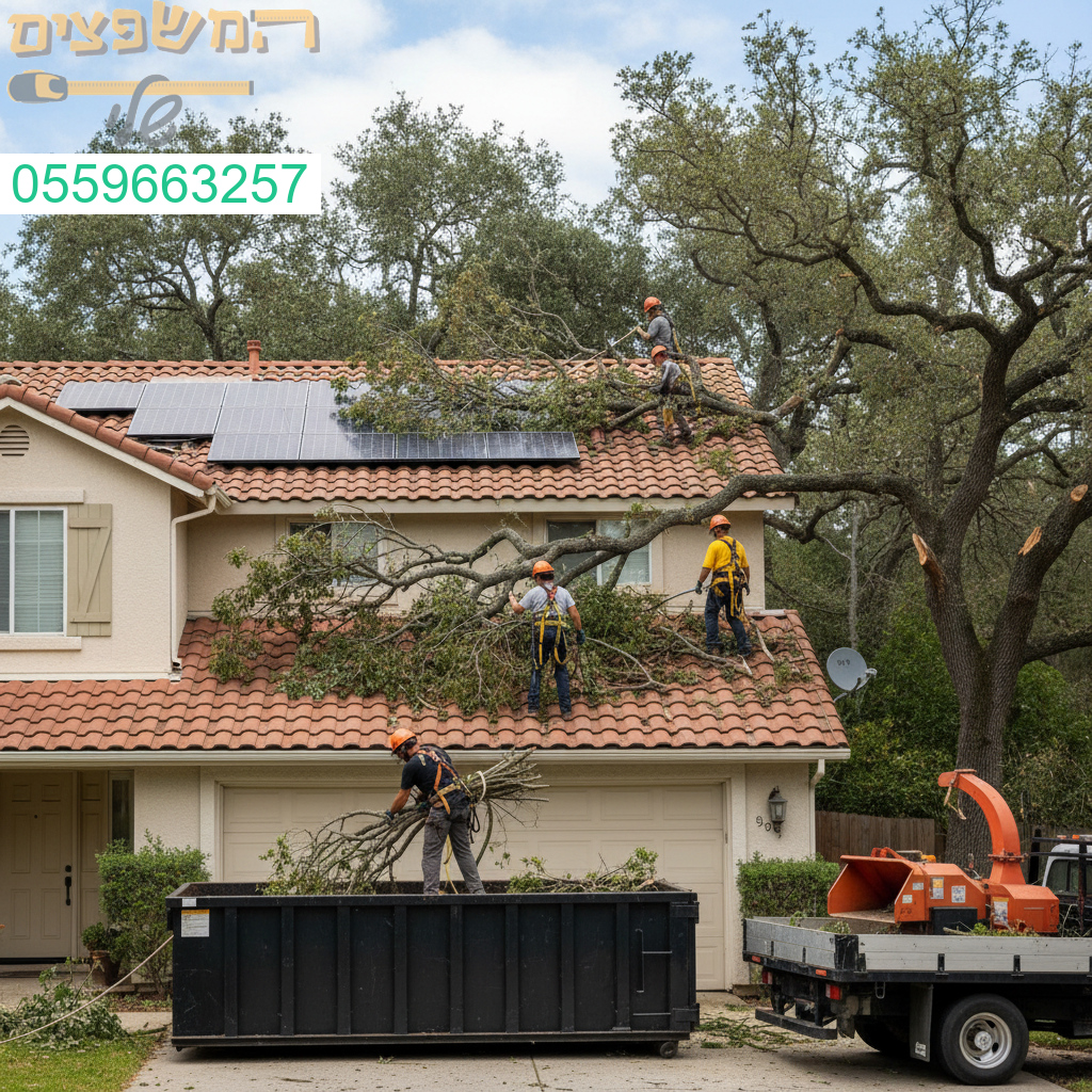 פינוי מקצועי של ענפים שקרסו על גג הבית במהירות ובבטיחות מרבית
