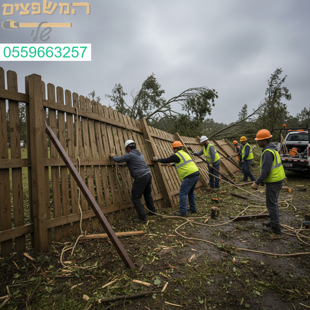 שיקום מקצועי ומהיר של גדרות שנפגעו בסערות בעבודה מדויקת ובטיחותית