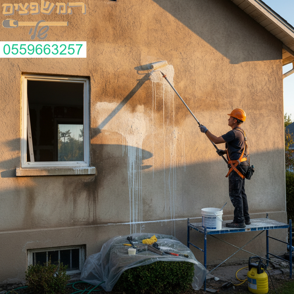 איטום מקצועי לקיר חיצוני למניעת חדירת רטיבות ושמירה על מראה הבית לאורך זמן