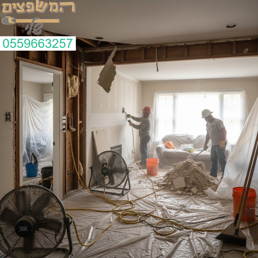 שיקום מקצועי ויסודי לאחר נזקי מים עם הקפדה על כל פרט לחזרת הבית למצב מושלם