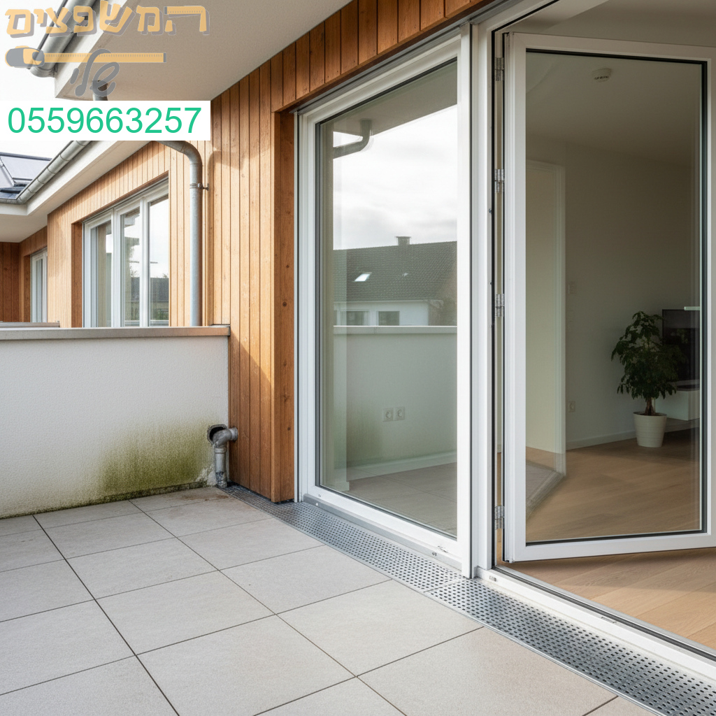 פתרון איטום מתקדם לחדירת מים מהמרפסת לחדר בעיצוב נקי ובביצוע מושלם