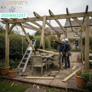 שיקום מקצועי של פרגולה שניזוקה מרוחות חזקות עם תשומת לב לכל פרט