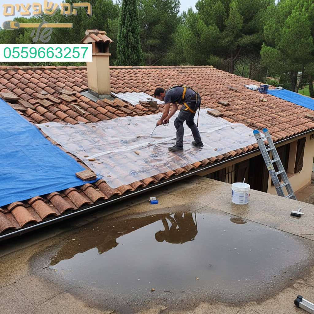 איטום מקצועי לגג רעפים כולל תיקון חדירת מים והחזרת ההגנה המלאה לבית