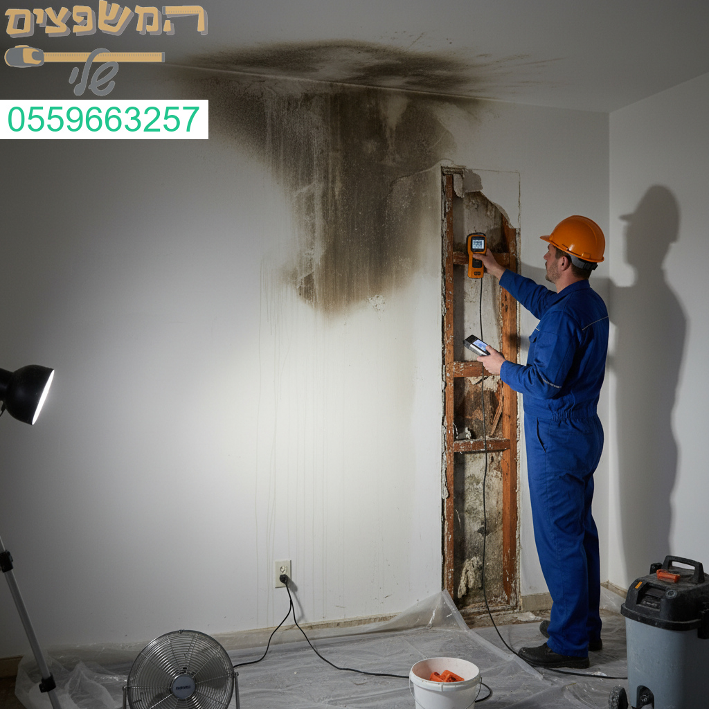 איתור מקצועי ותיקון רטיבות בקיר כתוצאה מנזקי מים מהשכן בקומה העליונה