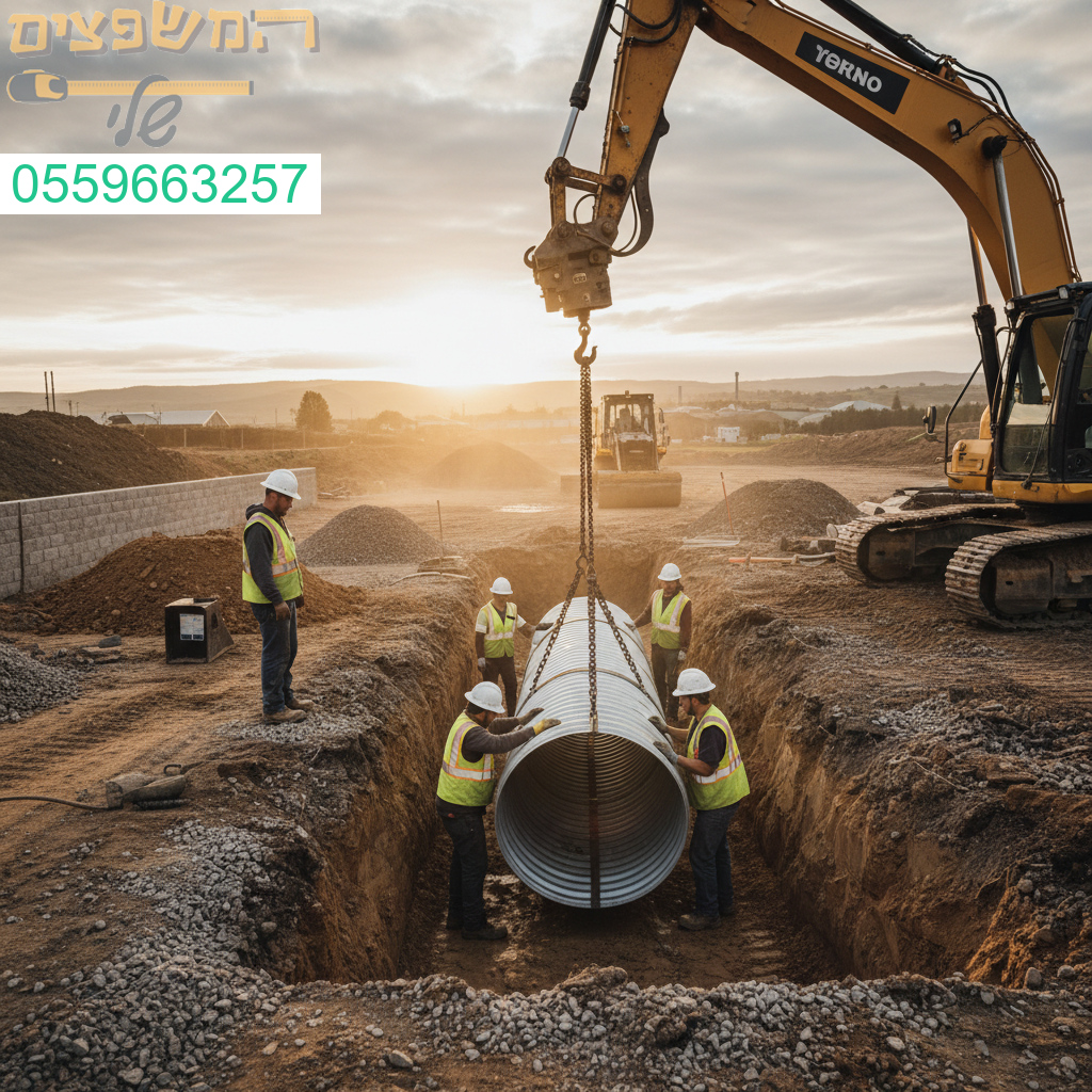 עבודת מומחים בהנחת תעלות ניקוז מתקדמות לאתרים תשתיתיים מורכבים