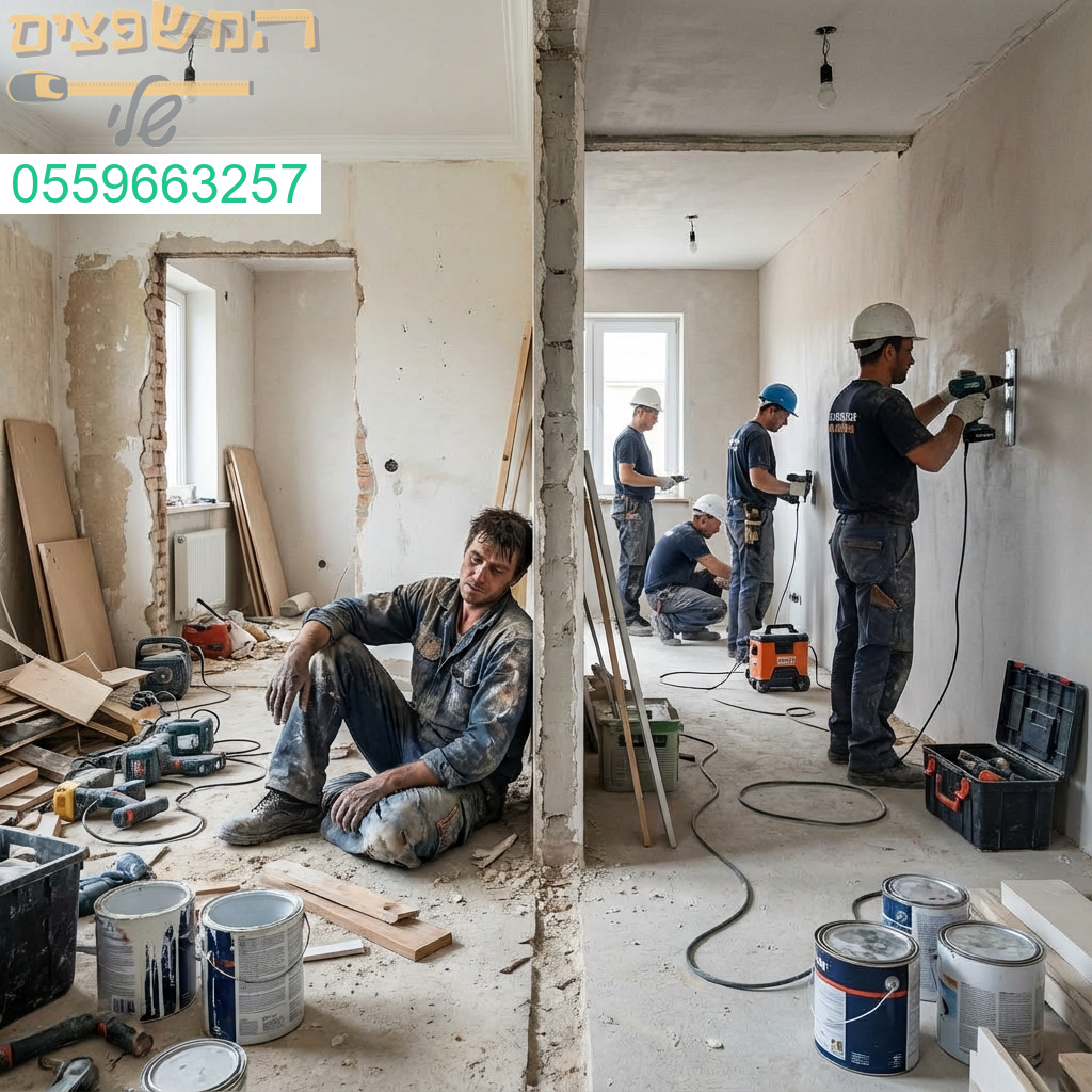 ההתלבטות הגדולה בשיפוץ מאמץ עצום לבד או עבודה מקצועית וחלקה.