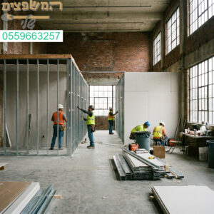 שיפוץ משרדים מקצועי עם חלוקת חלל אופטימלית בקירות גבס