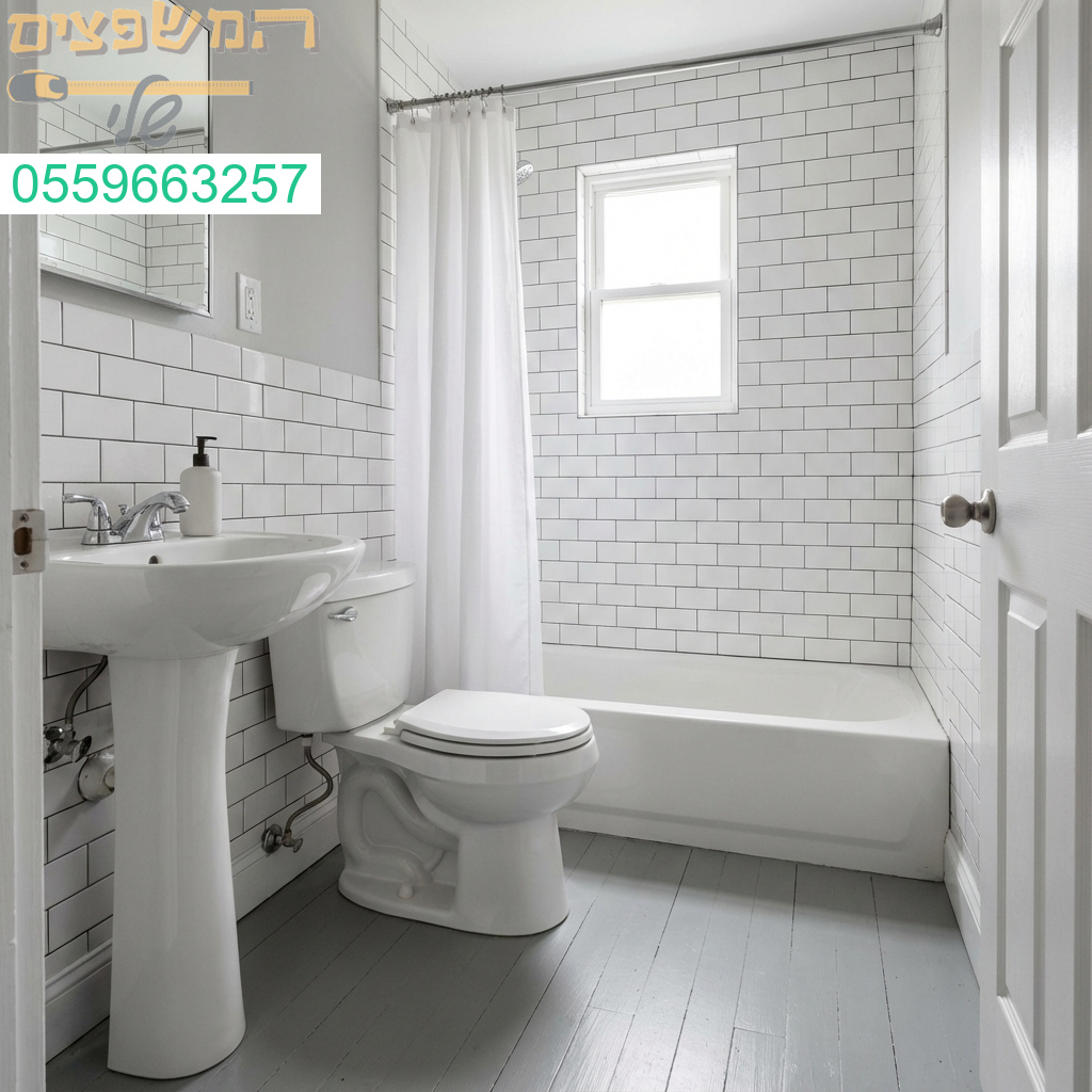 שיפוץ חדר אמבטיה קטן קומפלט מראה מודרני ומרשים במחיר חסכוני במיוחד.