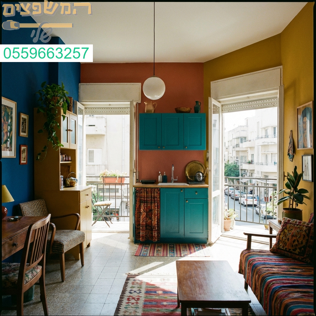 פלטת צבעים נועזת וייחודית לדירות סטודיו וחדר בתל אביב
