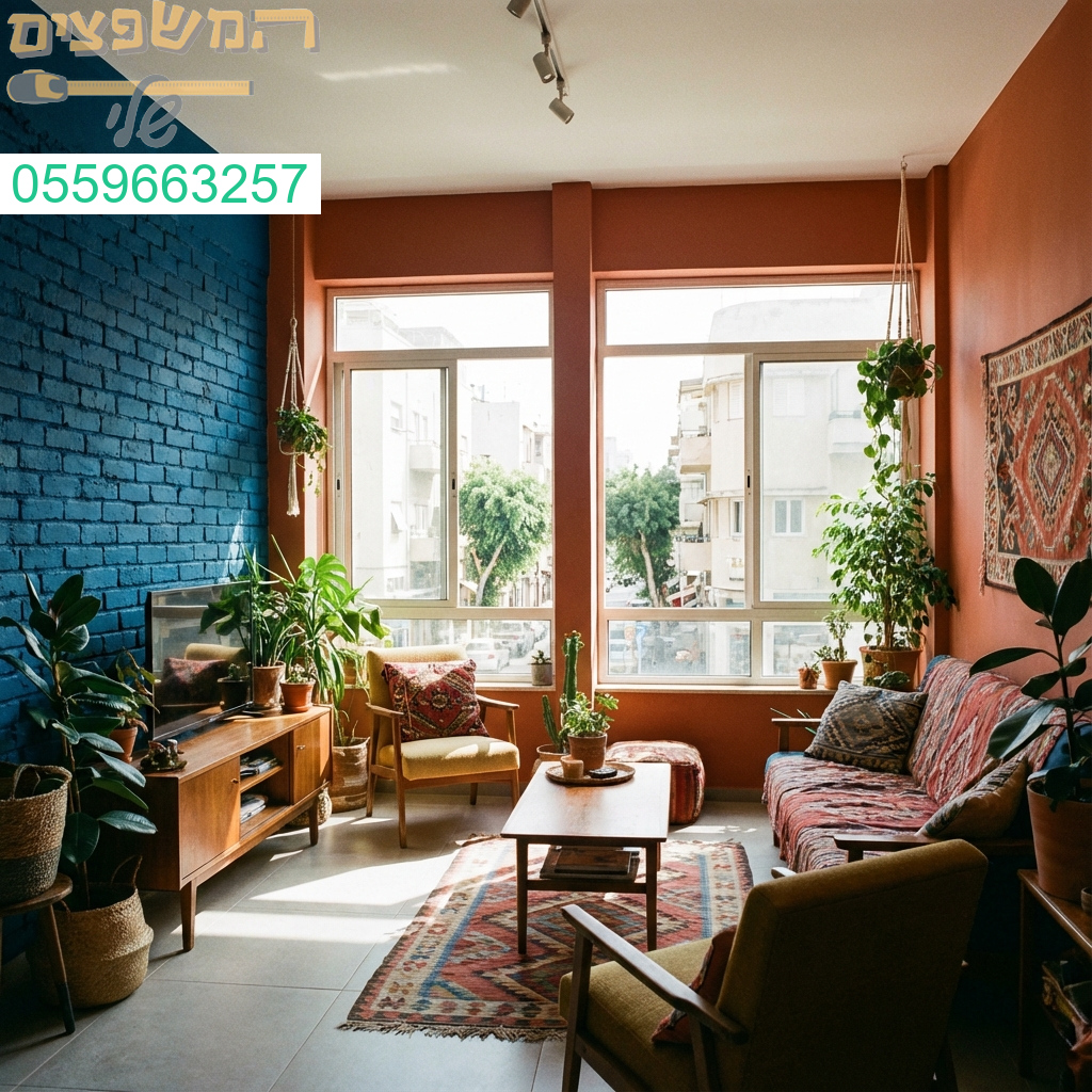 צבעוניות תל אביבית נועזת ועיצוב בוטיק לדירות סטודיו וחדר.
