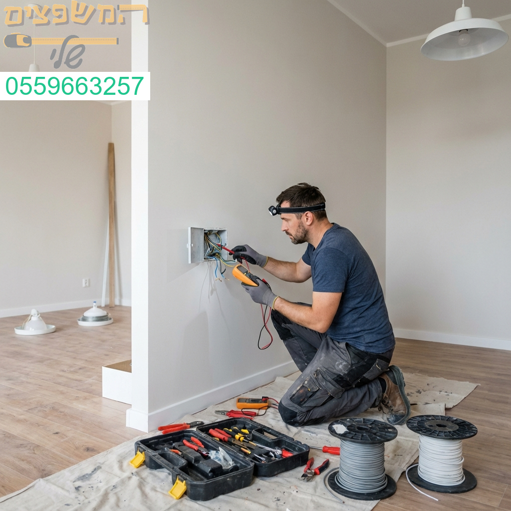 חשמלאי מוסמך לתיקון קצר חשמלי לאחר שיפוץ לשירות בטוח ומקצועי.