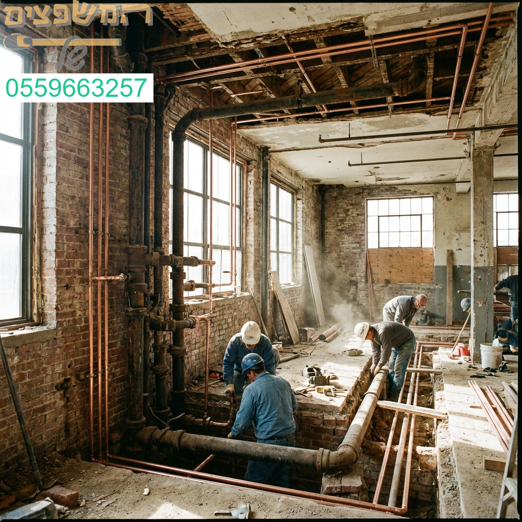 שדרוג אינסטלציה מקיף החלפת צנרת ישנה גלויה וסמויה למערכת מים חדשנית ואמינה.