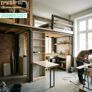 סטודיו 30 מטר מקבל חיים חדשים תכנון פורץ גבולות עם לופט מודרני ומטבח מנצל כל סנטימטר ליצירת חלל רב תכליתי ומרשים.