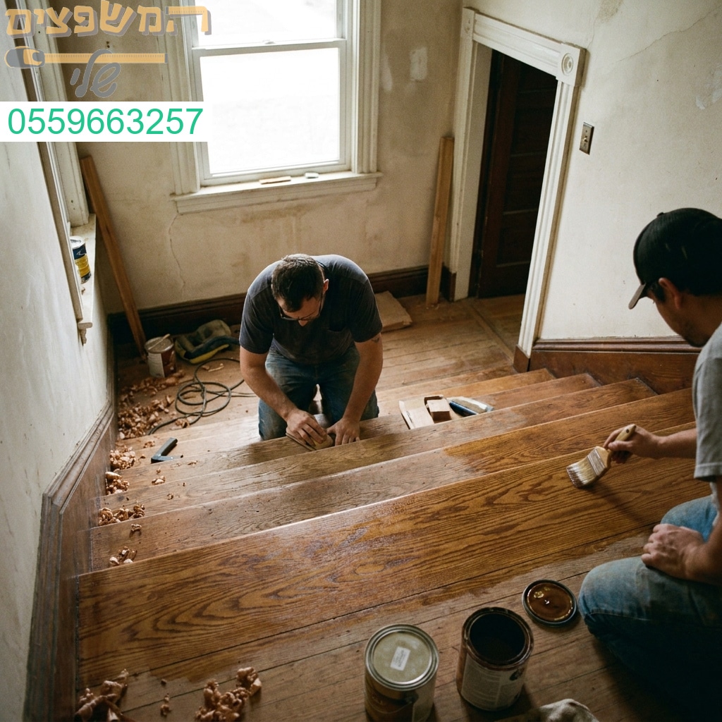 מעניקים למדרגות העץ שלכם מראה חדש ומלוטש בעבודת יד מקצועית ואיכותית ללא פשרות