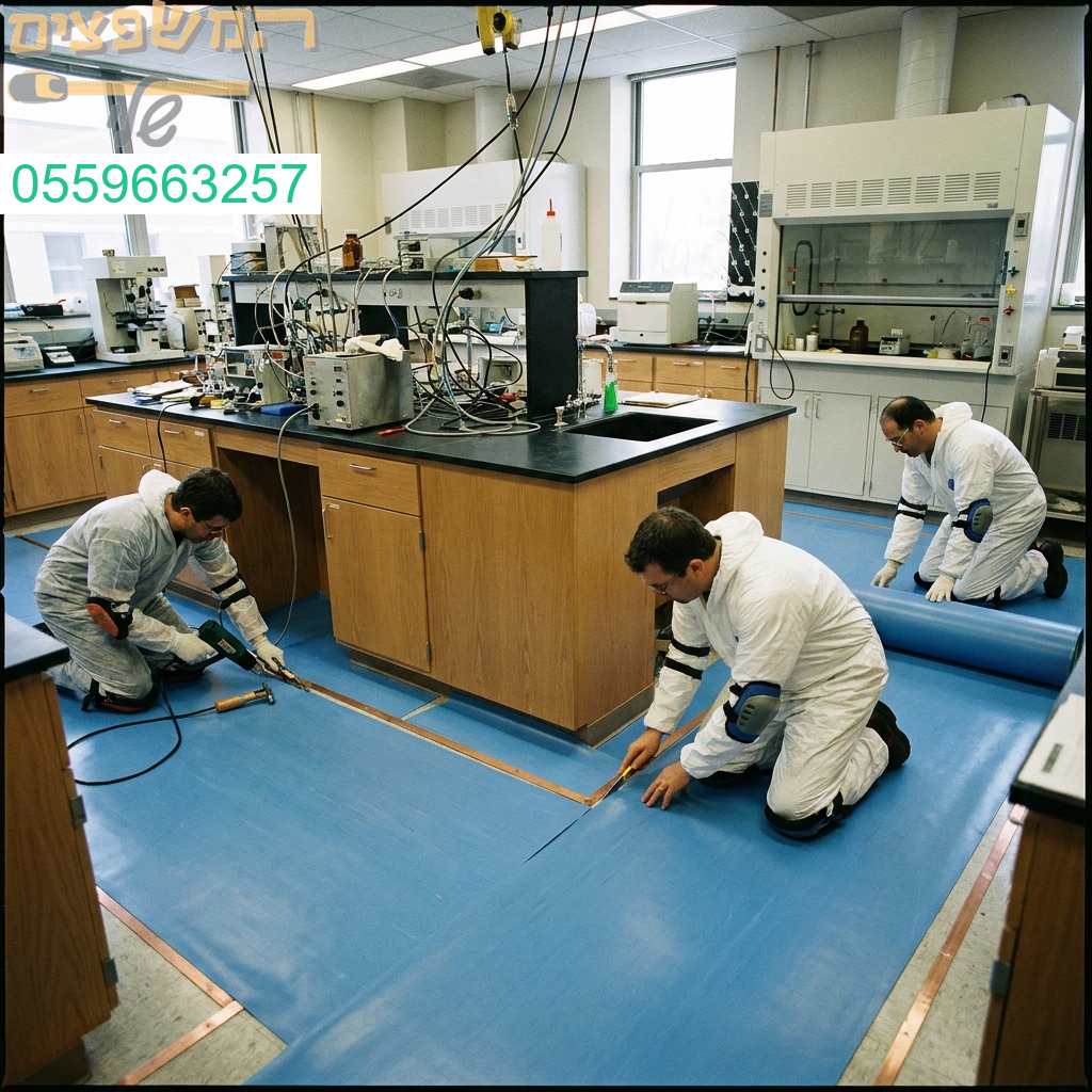 ביצוע מקצועי ומדויק של התקנת ריצוף PVC אנטי סטטי למעבדות בתקנים המחמירים ביותר תוך הקפדה על איכות ועמידות גבוהה