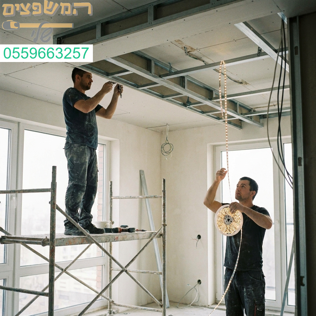 מומחיות בביצוע תקרות גבס ותאורה נסתרת למראה יוקרתי ומודרני עם דגש על איכות ודיוק מושלמים