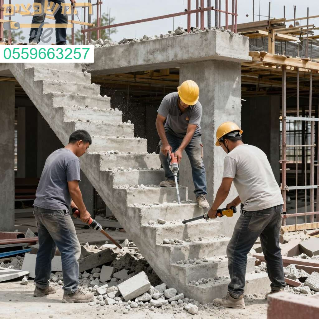מומחי פירוק והריסת גרמי מדרגות בטון לעבודה מהירה ויסודית באתר הבנייה