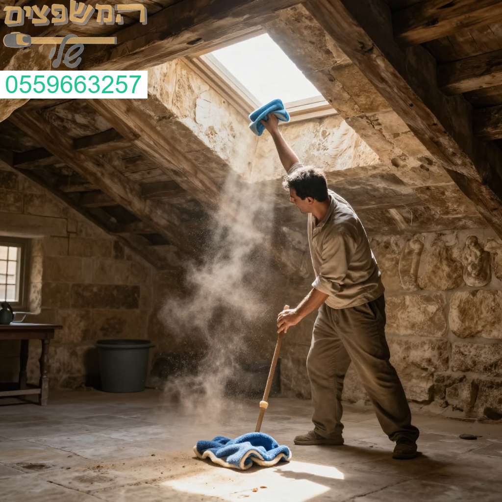 ניקוי מקצועי ויסודי לעליית גג מאובקת באבן יהודה לבית נקי ובריא צרו קשר